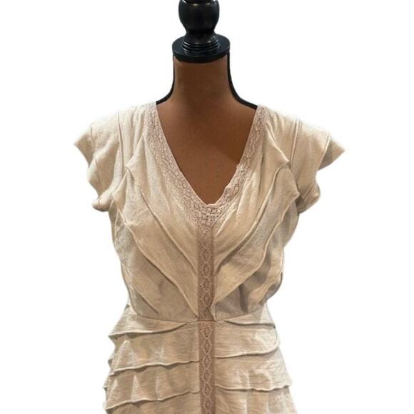 Free People Antique Lace Chevron Cut Sleeveless Hi-Low Maxi Dress – Small - Picture 2 of 7